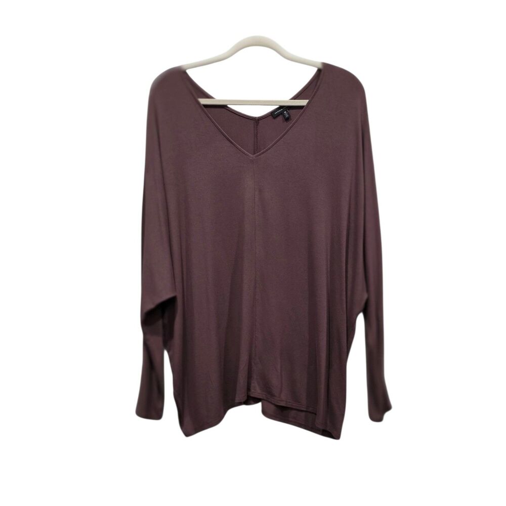 Universal Standard Dolman Sleeve Top M 18-20 Brown V Neck Rayon Stretch Tunic